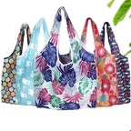 Tote Bags Flower Print Women's Grocery Handbags Outdoor Foldable Shopper Eco Shopping Bag Reusable Storage Bag Organizer Bags