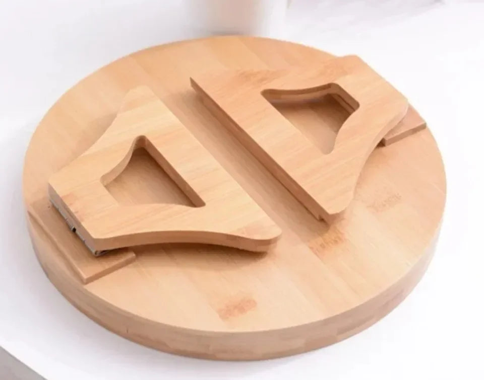 Sofa Tray Table Sofa Handrail Clip-on Tray Made Solid Wood Portability TV Food Multifunctional Portable Foldable Circular Tray