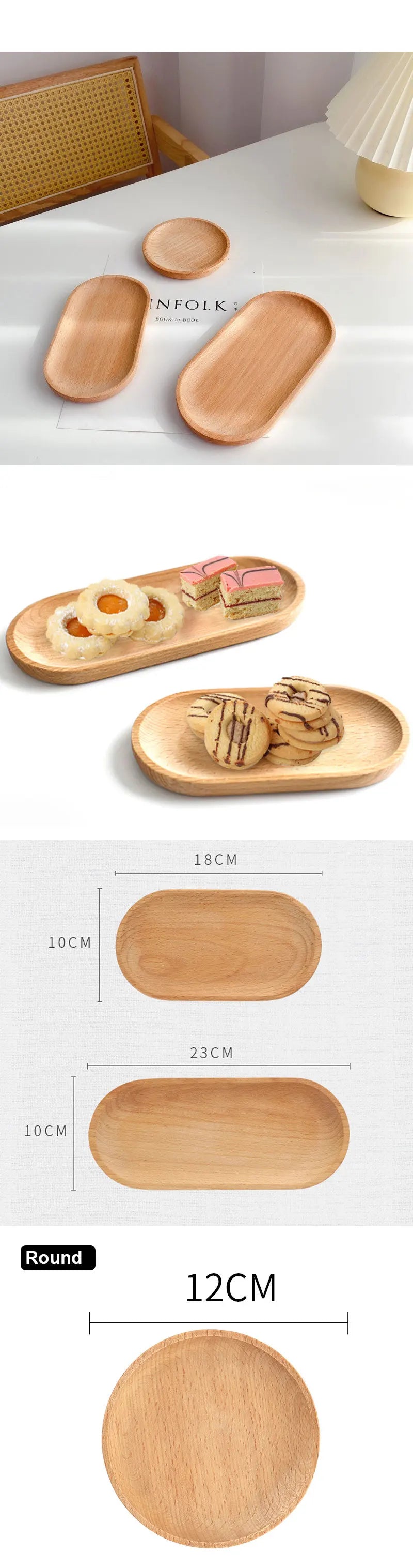 Walnut Wooden Tray Ins Wind Small Wooden Plate Japanese Rectangular Dinner Plate Cake Bread Coffee Tea Solid Wood Plate Tray
