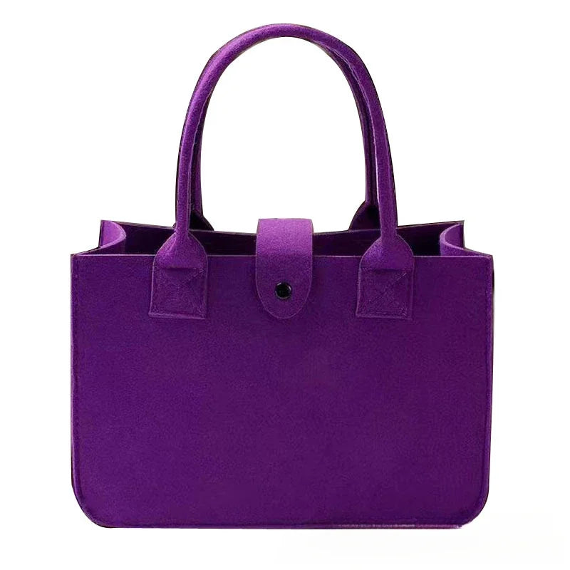 Tote Bag Women Shopping Bag Felt Foldable Grocery Basket  Storage Organizer Utility Tote Handbag for Picnic Beach Pool Travel