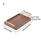 Wooden Serving Tray with Handles Bamboo Tea Tray Food Tray for Breakfast Coffee Dessert Snack Platter Home Coffee Table