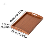 Wooden Serving Tray with Handles Bamboo Tea Tray Food Tray for Breakfast Coffee Dessert Snack Platter Home Coffee Table