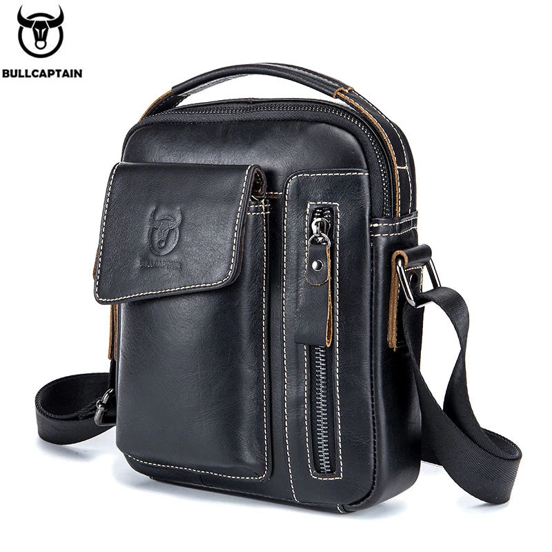 Casual Fashion Men's Messenger Bag's Business Portable Handbag Man Leather Shoulder Bag Mobile 6.5'' Phone Bags