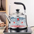 2/1.5/1L Stainless Steel Kettle Water Boiling Household Large Capacity Boil Water Kettle Teakettle Thickened Gas Stove Induction