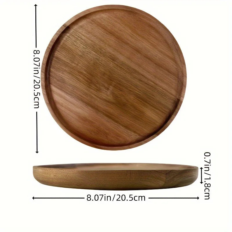 Japanese solid wood fruit plate factory wholesale wooden tray multi-size high-value fruit tray snack plate