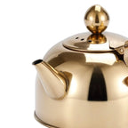 Portable Tea Kettle with Wood Handle Teapots Pot Jug Large Capacity Flat Bottom for Picnic Household Restaurant Kitchen Stovetop