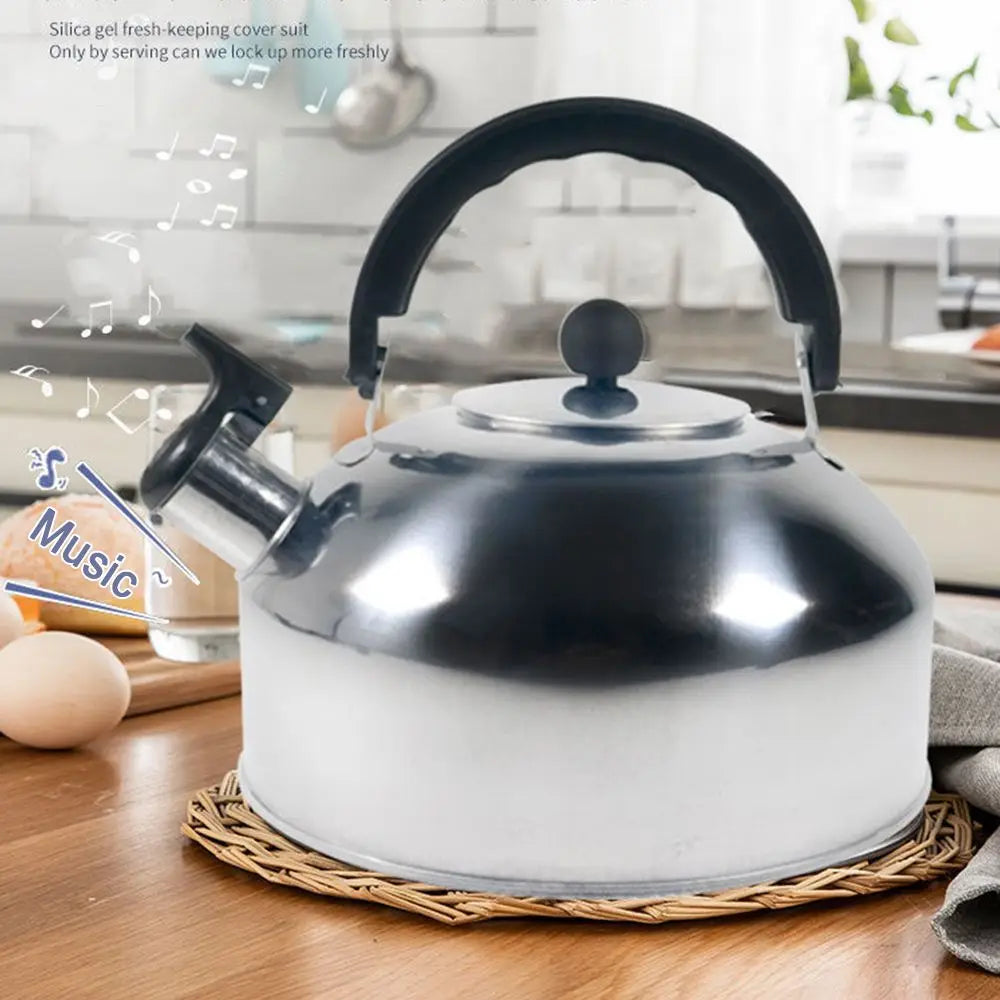3L Durable for Home Office Restaurant Ergonomic Handle Whistling Kettle Stove Gas Water Kettle Teakettle Teapot for Trips