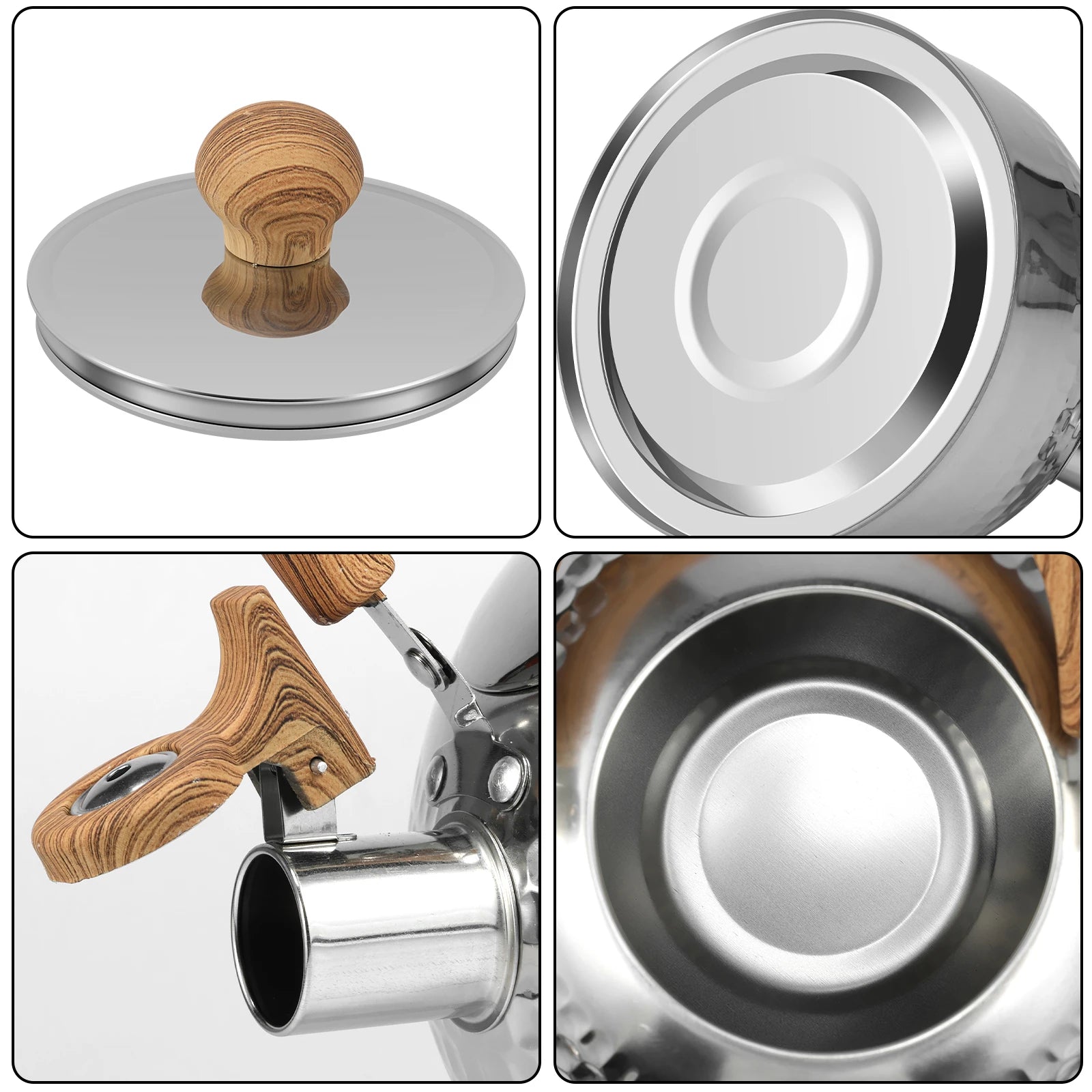 3/2L Tea Kettle w/ Anti-scald Handle Rustproof Whistling Tea Kettle Stainless Steel Stove Top Tea Kettle Whistling Kettle Teapot