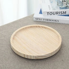 Wooden Sofa Armrest Tray Circular Clip on Breakfast Tray Home Use Foldable Sofa Side Table Snack Tray Integrated Storage Tray