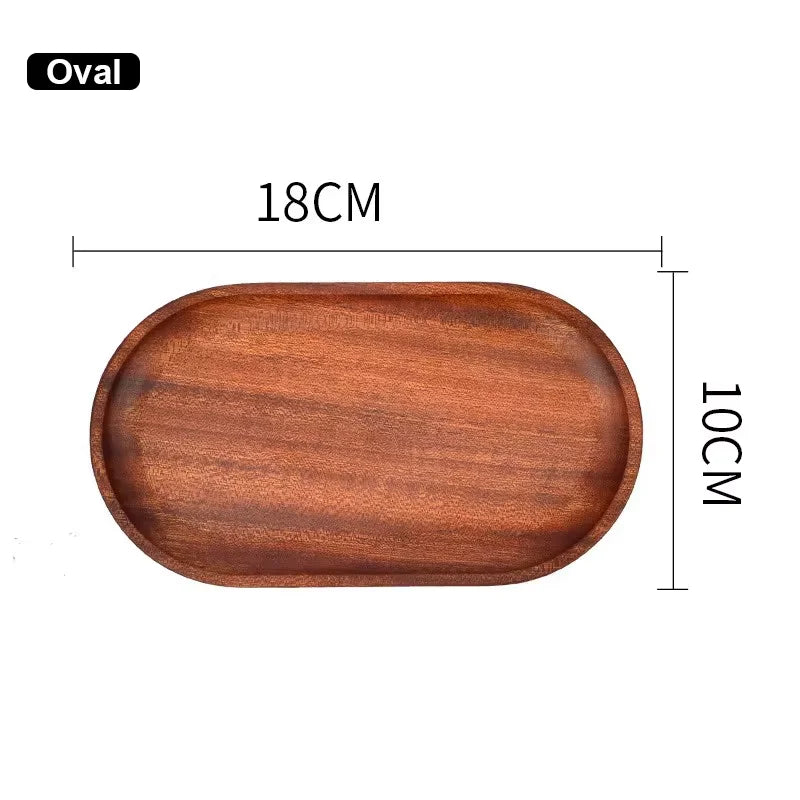Walnut Wooden Tray Ins Wind Small Wooden Plate Japanese Rectangular Dinner Plate Cake Bread Coffee Tea Solid Wood Plate Tray
