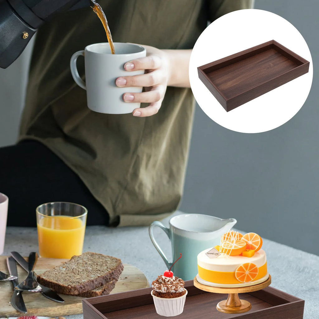 Black Walnut Wood Tea Tray Square Solid Wood Serving Tray Display Tray For Jewelry Storage Food Snack Platter Home Hotel