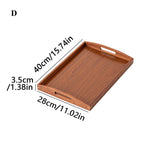 Wooden Serving Tray with Handles Bamboo Tea Tray Food Tray for Breakfast Coffee Dessert Snack Platter Home Coffee Table