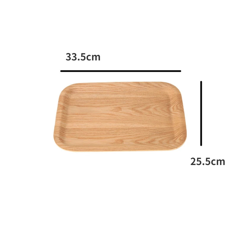 Wooden Tray Cake Bread Tray Put Water Cup Flat Tray Household Kitchen Storage Tray