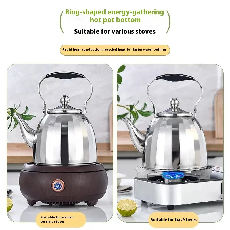 1/1.5/2L Stainless Steel Kettle Tea Pot with Filter Large Capacity Flower Teapot Suitable for Gas Stove Electric Ceramic Furnace