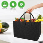 Tote Bag Women Shopping Bag Felt Foldable Grocery Basket  Storage Organizer Utility Tote Handbag for Picnic Beach Pool Travel