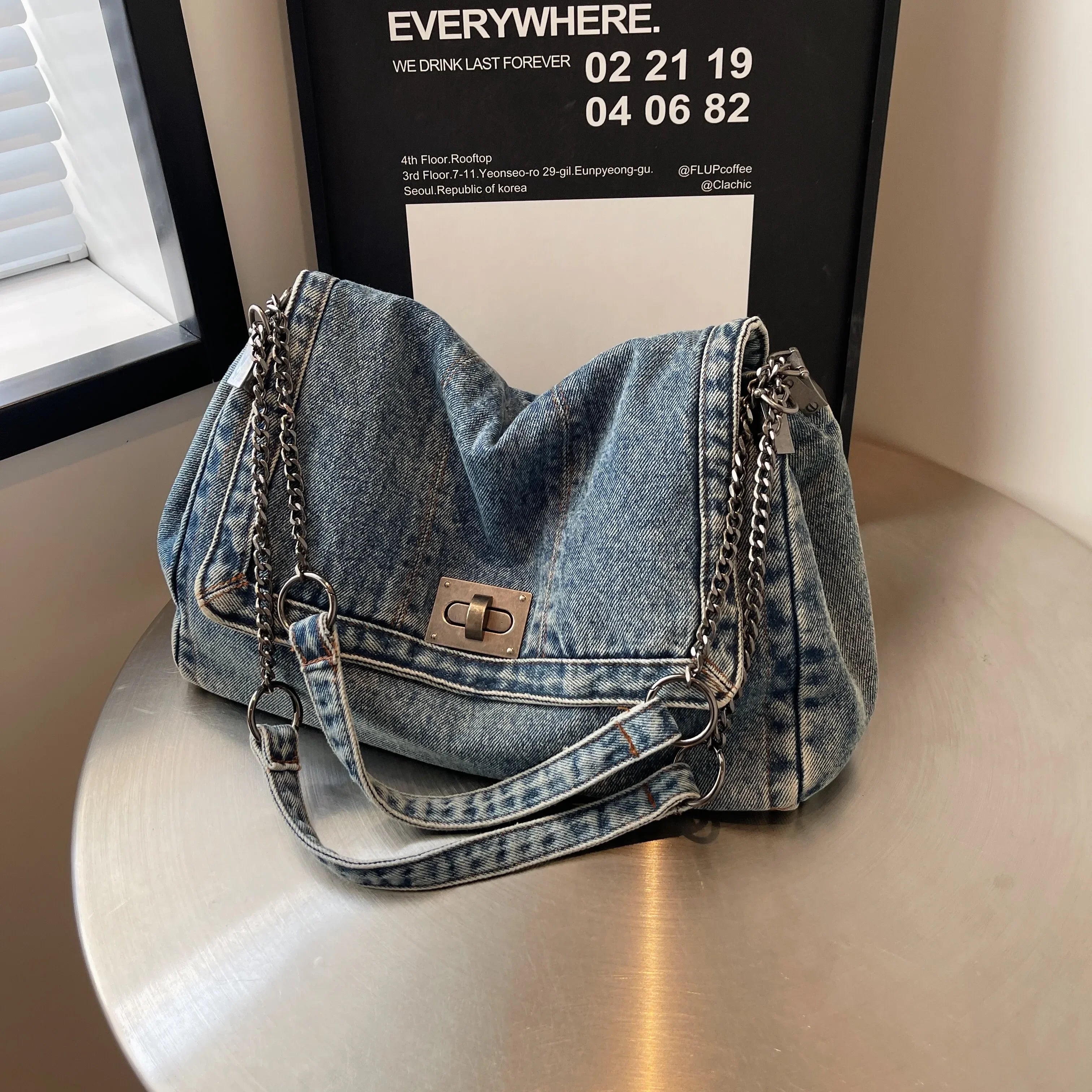Denim bag women 2025 New fashion casual shoulder bags large capacity Tote Bag class commuting crossbody Bags for women bolsa sac