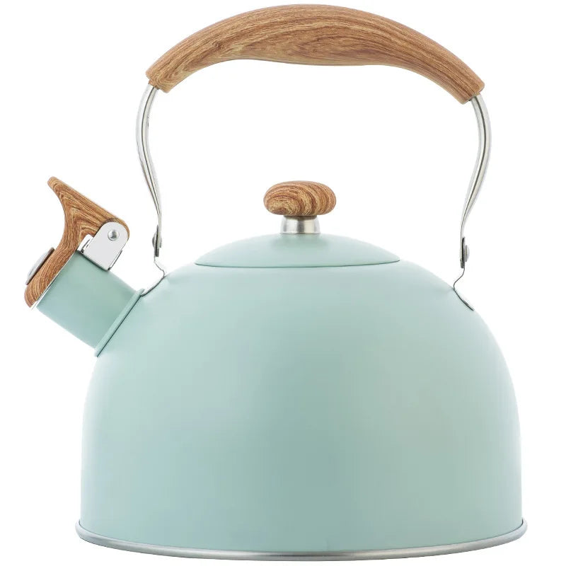 Whistle Kettle Stainless Steel Kettle for Boiling Water Chirping Camping Teapot Folding Handle Teapots to Boil Water Gas Stove