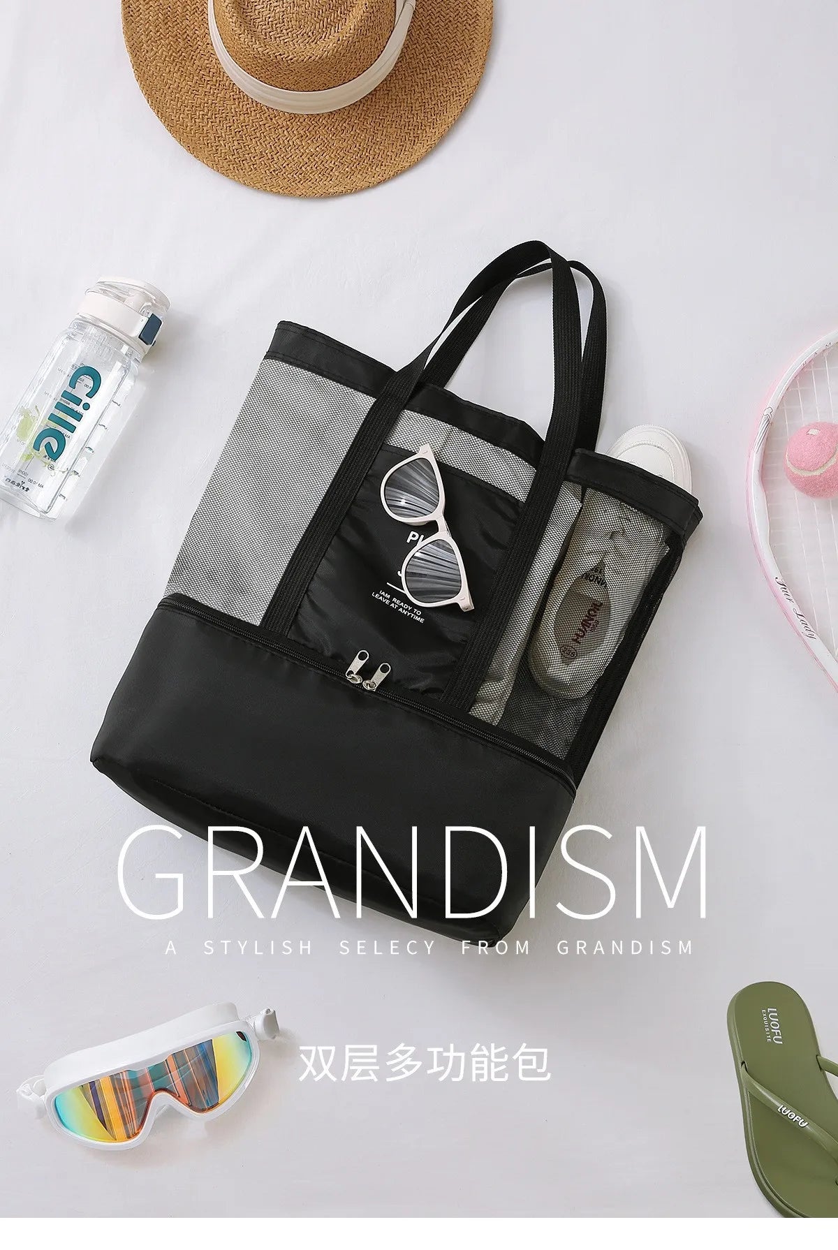 Tote Waterproof Bento Bag Swimming Bag Travel Storage Beach Bags Insulated Double Layer Picnic Ice Bags