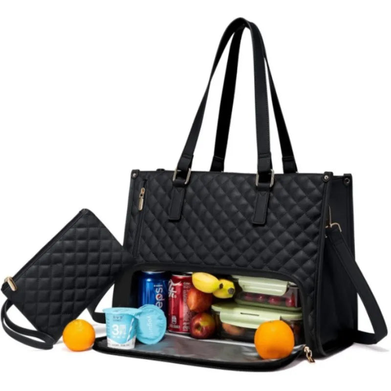 Women Bags Large Women Lunch Bags With Insulated Compartment Tote Bag with Leakproof Lunch Box Pocket Work Bag Handbag