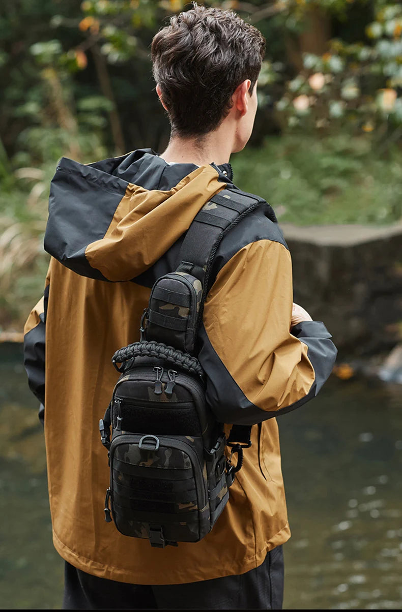 Camping Chest Bag Tactical Backpack for Men Sport Shoulder Outdoor Hiking Climbing Cycling Fishing Travel MOLLE Sling Fanny Pack