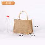 New Burlap Tote Bags Mini Burlap Beach Bags Portable Jute Tote Bag Multipurpose Burlap Hand Bags For Shopping Trips Beach School