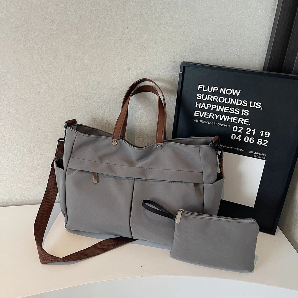 Super Popular Tote Bag for Women Large Capacity 2025 New Computer Mom Commuter Bag Nylon Canvas Bag for Students to Go in Class, Shopping and Mountaineering