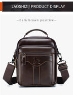 Men's crossbody bag, fashionable leather bag, trendy retro men's top layer cowhide shoulder bag