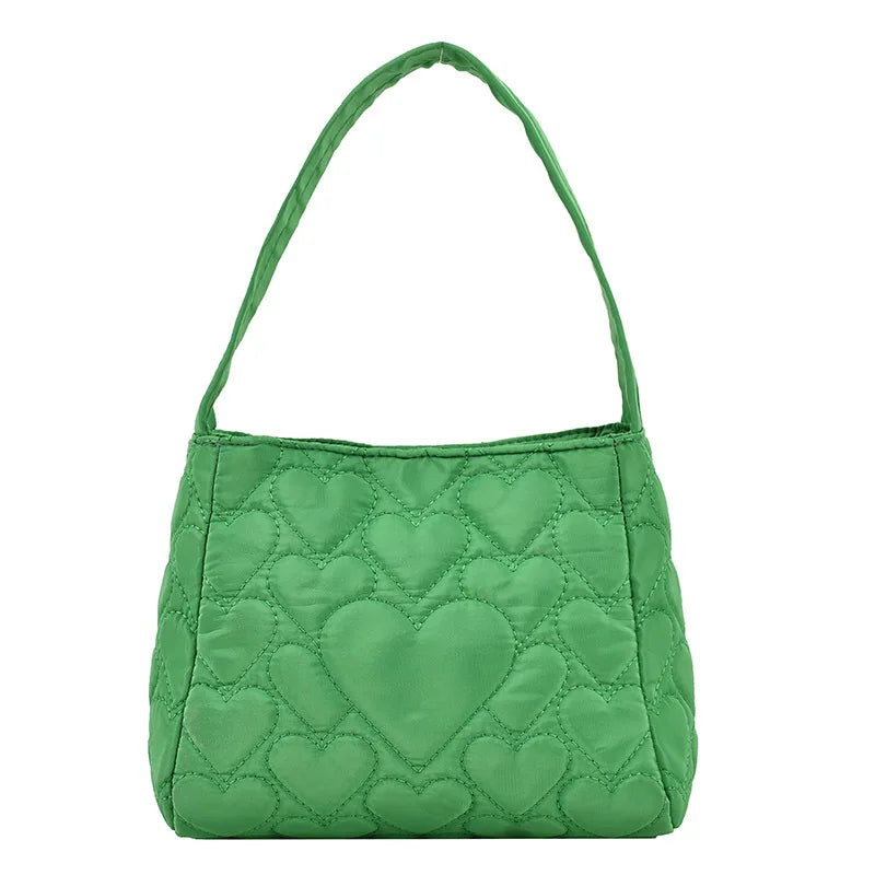 Tote Bags for Women Oxford Luxury Designer Handbags Purse Fashion Heart Winter Small Shoulder Bag Quilted Padded Top Handle Bag