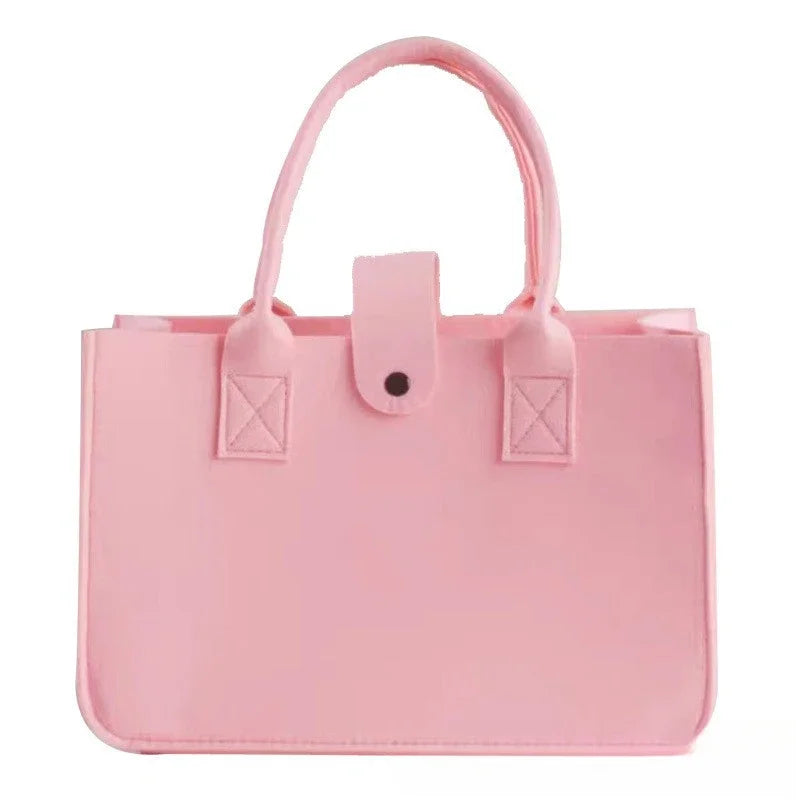 Tote Bag Women Shopping Bag Felt Foldable Grocery Basket  Storage Organizer Utility Tote Handbag for Picnic Beach Pool Travel