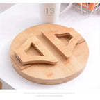 Wooden Sofa Armrest Tray Circular Clip on Breakfast Tray Home Use Foldable Sofa Side Table Snack Tray Integrated Storage Tray