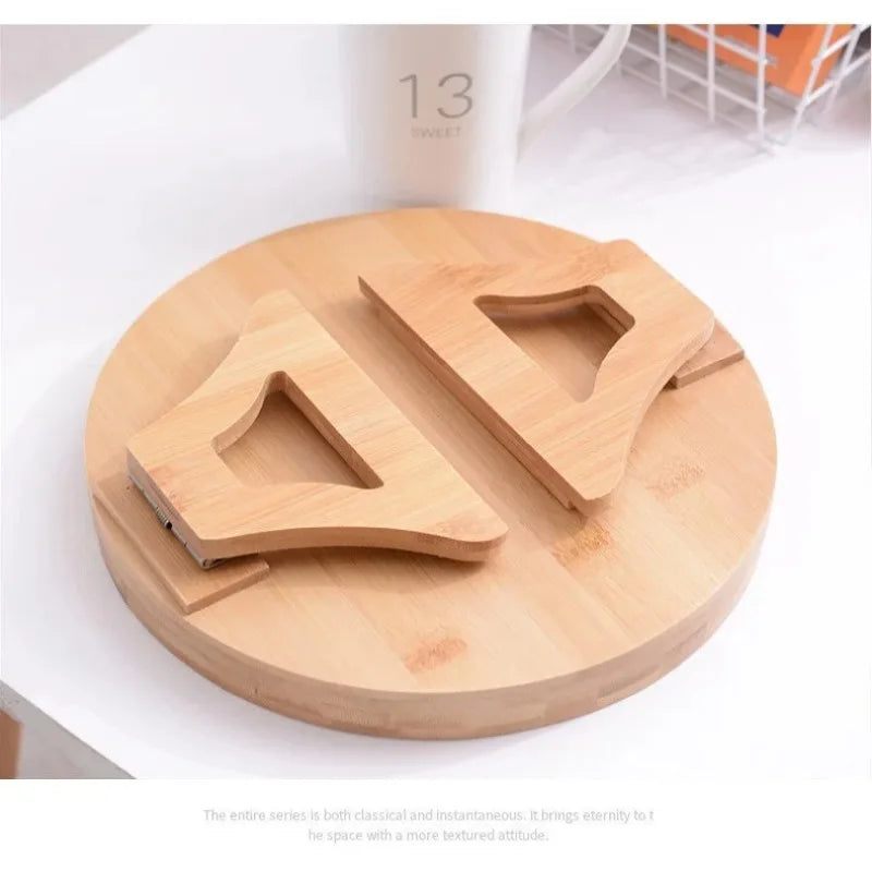 Wooden Sofa Armrest Tray Circular Clip on Breakfast Tray Home Use Foldable Sofa Side Table Snack Tray Integrated Storage Tray