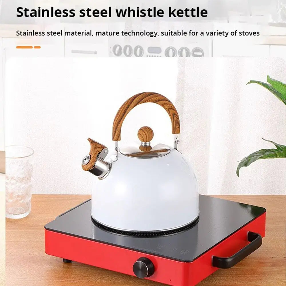 3L Gas operated Whistling kettle Easy to clean Camping equipment Stainless steel material Kitchen tea pot Heat-resistant handle