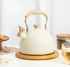Whistle Kettle Stainless Steel Kettle for Boiling Water Chirping Camping Teapot Folding Handle Teapots to Boil Water Gas Stove