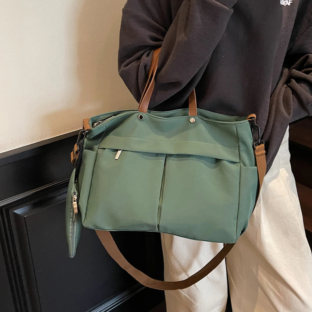 Super Popular Tote Bag for Women Large Capacity 2025 New Computer Mom Commuter Bag Nylon Canvas Bag for Students to Go in Class, Shopping and Mountaineering