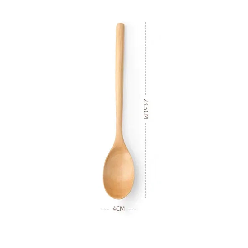 1/2pcs Wooden Spoon Kitchen Cooking Utensil Tools Soup Tea Spoon Tableware Catering Cooking Tool Coffee Soup Honey Spoon