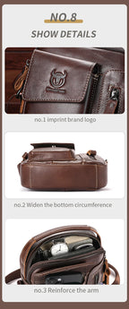 Casual Fashion Men's Messenger Bag's Business Portable Handbag Man Leather Shoulder Bag Mobile 6.5'' Phone Bags