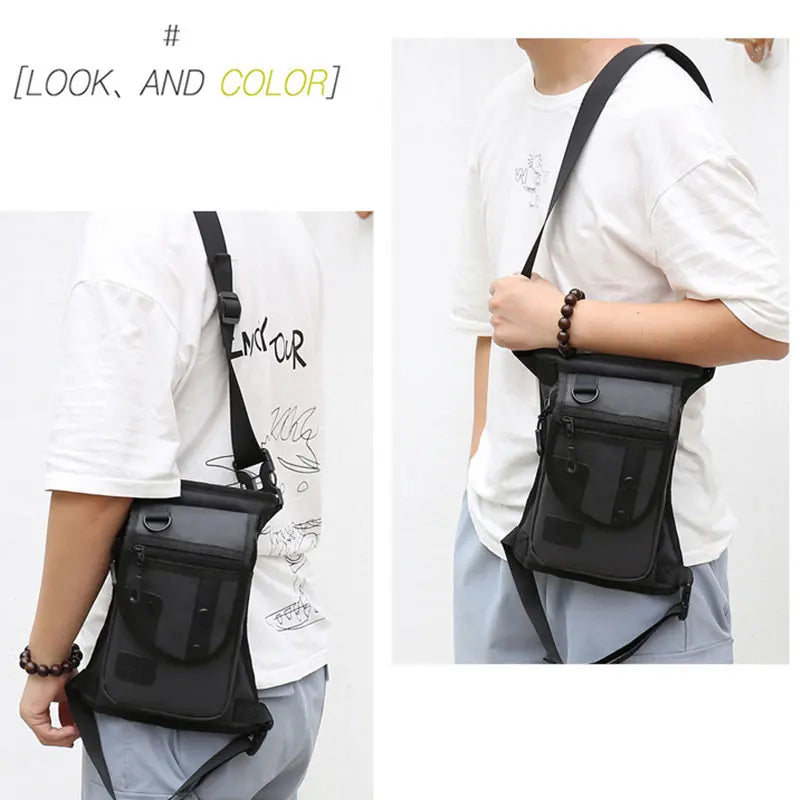 Men's Waist Bag Leg Bag Utility Belt Pack Pouch Male Hip Motorcycle Riding Leggings Thigh Bags Fanny Pack Cycling Shoulder Bag