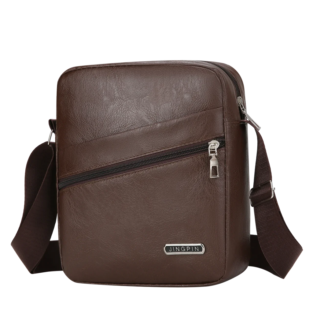 Men‘s PU Shoulder Bag Messenger Bag Casual Waterproof Nylon Zipper Pocket Handbag Fashion Tote Travel Male Crossbody Bags