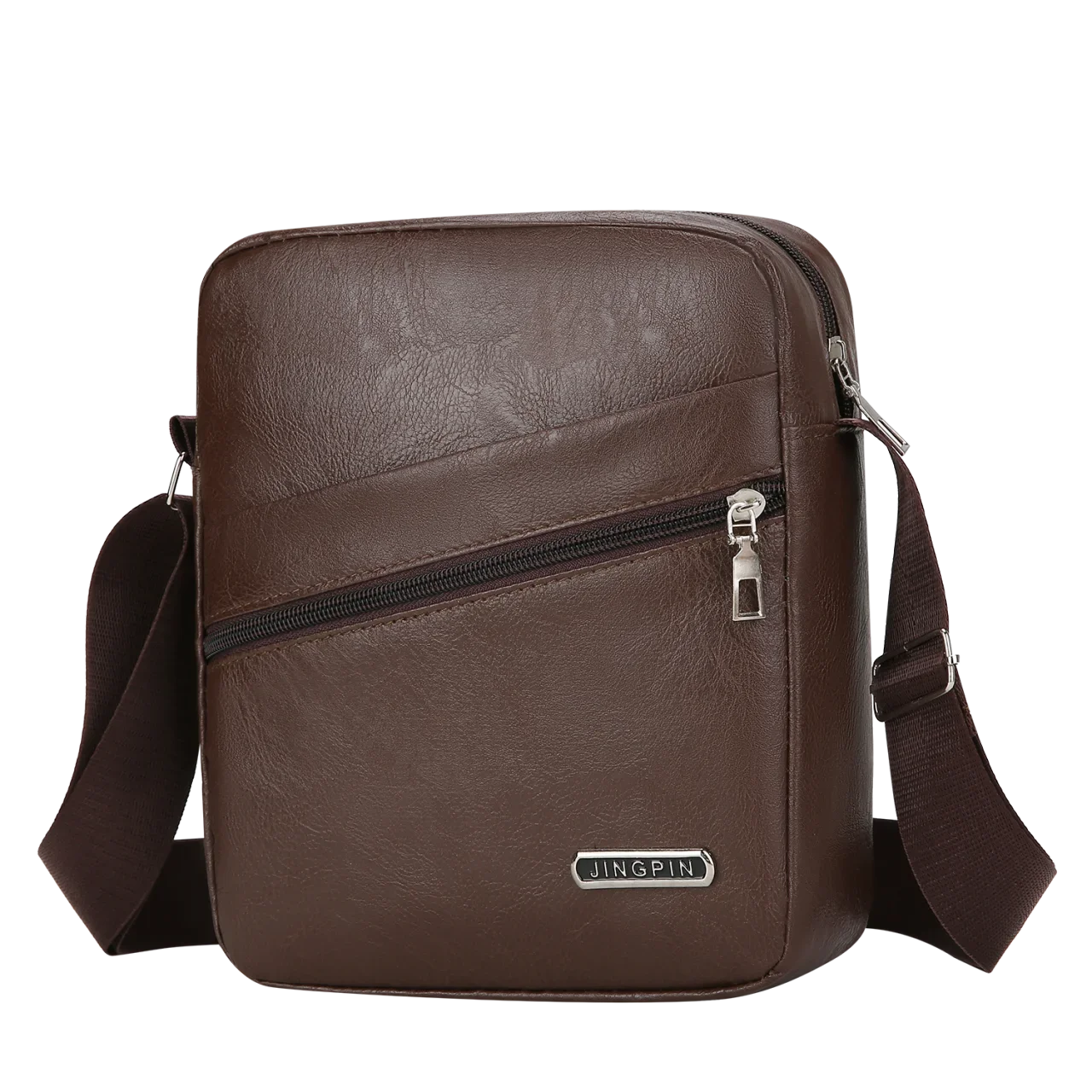 Men‘s PU Shoulder Bag Messenger Bag Casual Waterproof Nylon Zipper Pocket Handbag Fashion Tote Travel Male Crossbody Bags