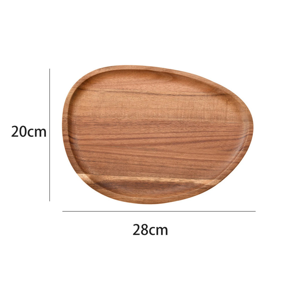 Solid Wood Dinner Plates Irregular Oval Serving Tray Fruit Dishes Dry Fruit Sushi Tea Tray Bread Wooden Plate Home Decoration