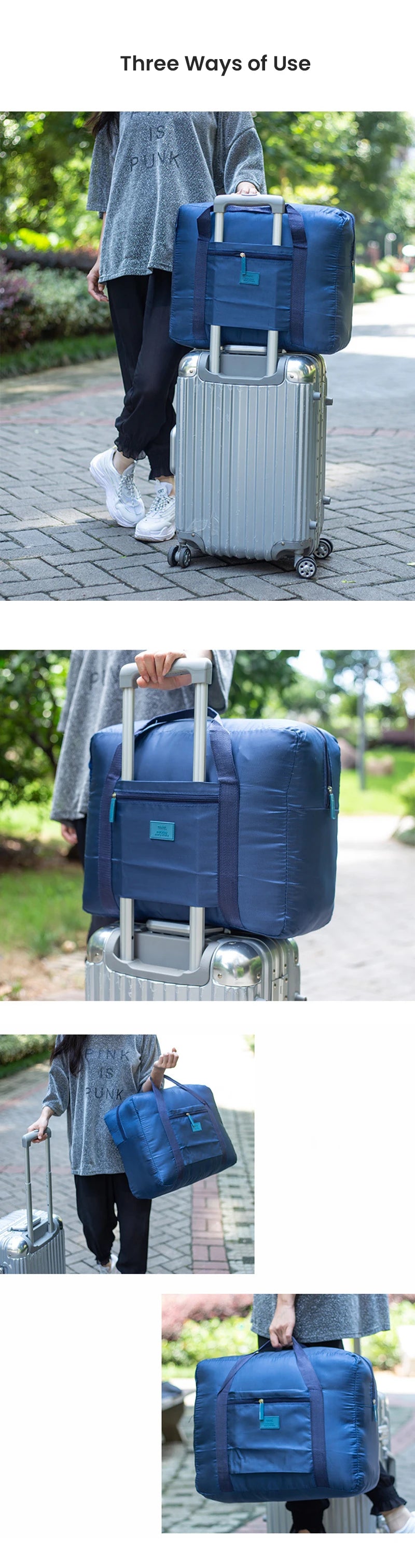 Lightweight Foldable Travel Duffel Bag: Unisex Tote Carry-On Luggage for Weekenders & Overnight Stays