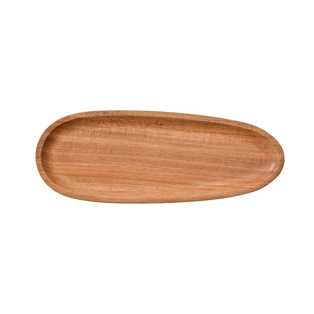 Solid Wood Dinner Plates Irregular Oval Serving Tray Fruit Dishes Dry Fruit Sushi Tea Tray Bread Wooden Plate Home Decoration