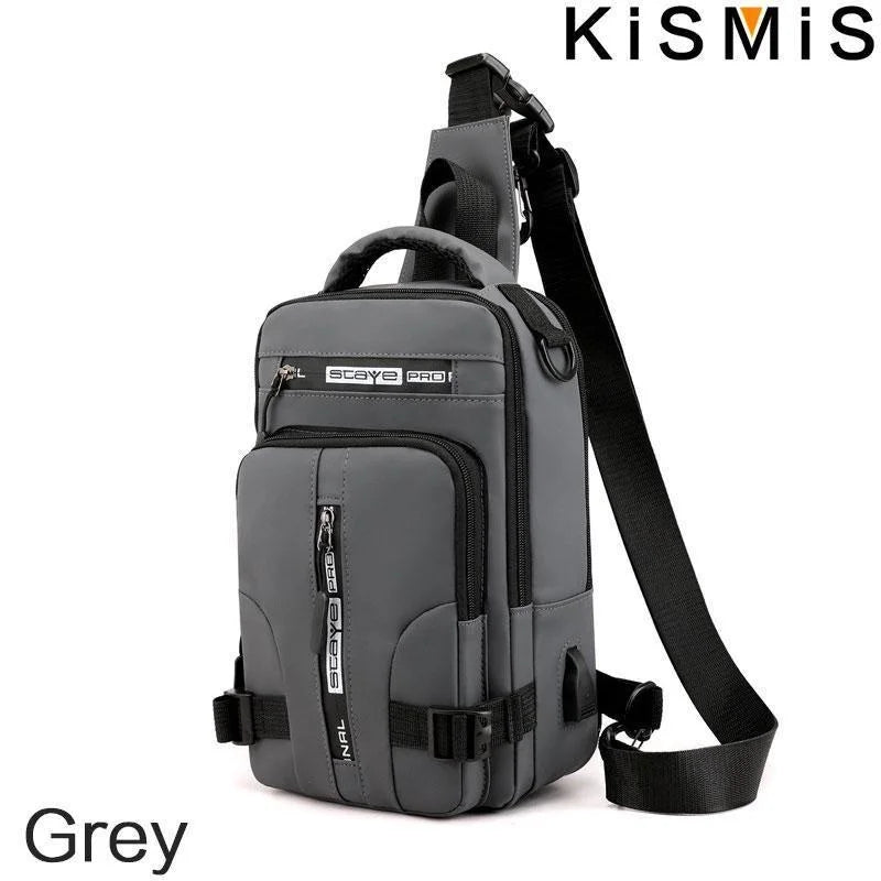 Men's Multifunction  Messenger Bag Shoulder Cloth Chest Bags Crossbody Casual Man USB Charging Handbag