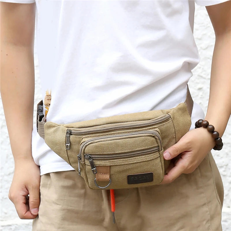 Men's Waist Bag Fashionable Casual Large Capacity Phone Wallet Sports Tourism Cycling Multi-functional Male's Shoulder Bags