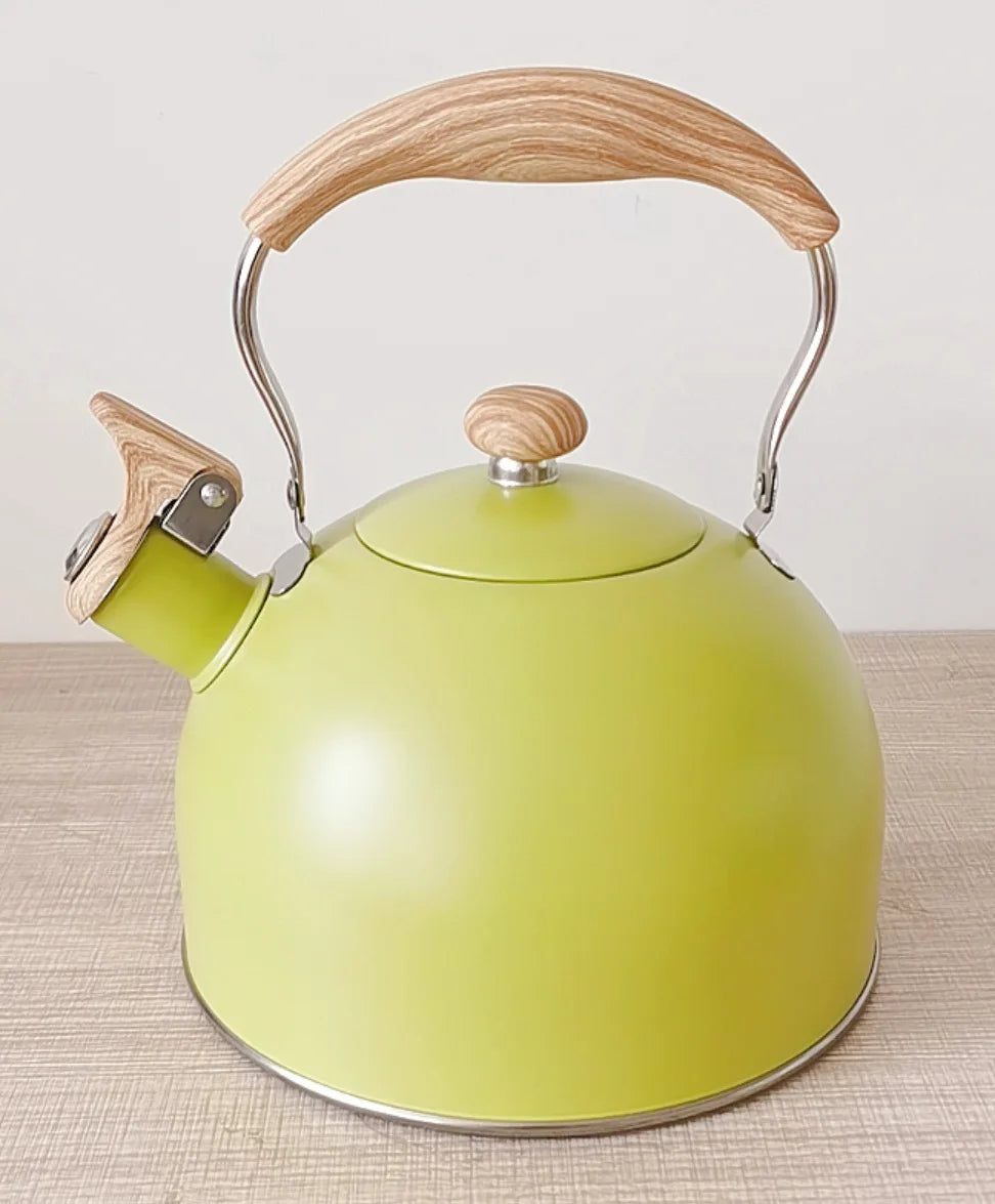 Whistle Kettle Stainless Steel Kettle for Boiling Water Chirping Camping Teapot Folding Handle Teapots to Boil Water Gas Stove