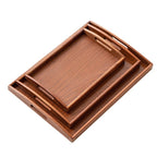Wooden Serving Tray with Handles Bamboo Tea Tray Food Tray for Breakfast Coffee Dessert Snack Platter Home Coffee Table