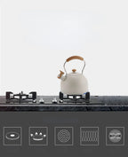 Whistle Kettle Stainless Steel Kettle for Boiling Water Chirping Camping Teapot Folding Handle Teapots to Boil Water Gas Stove