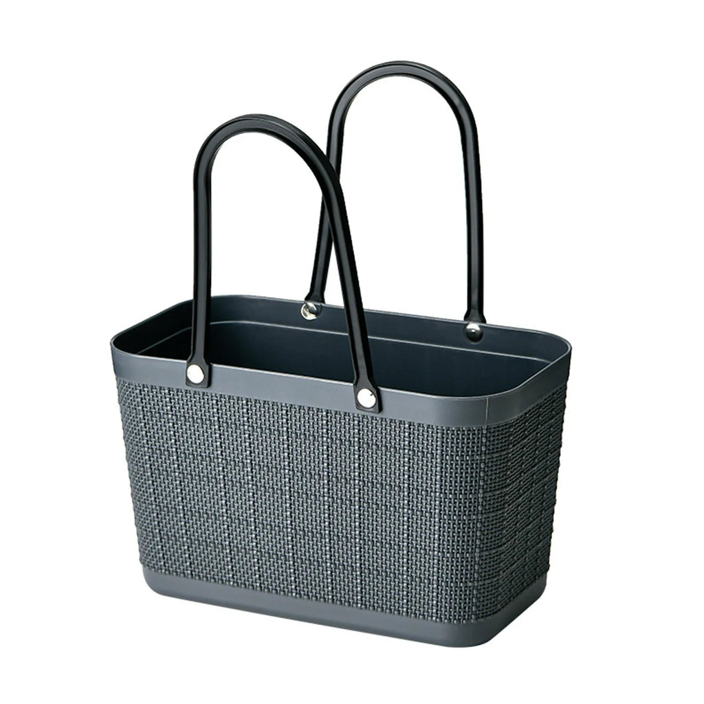 Portable Picnic Tote Shopping Bag Large Capacity  Bag, Large Plastic Utility Basket,Washable Beach Travel Handbag Storage Bags
