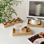 Rectangular WOOD Tea Tray Wooden Serving Tray Plate Fruit Bread Food Storage Tray Tableware Stand Home Kitchen Supplies