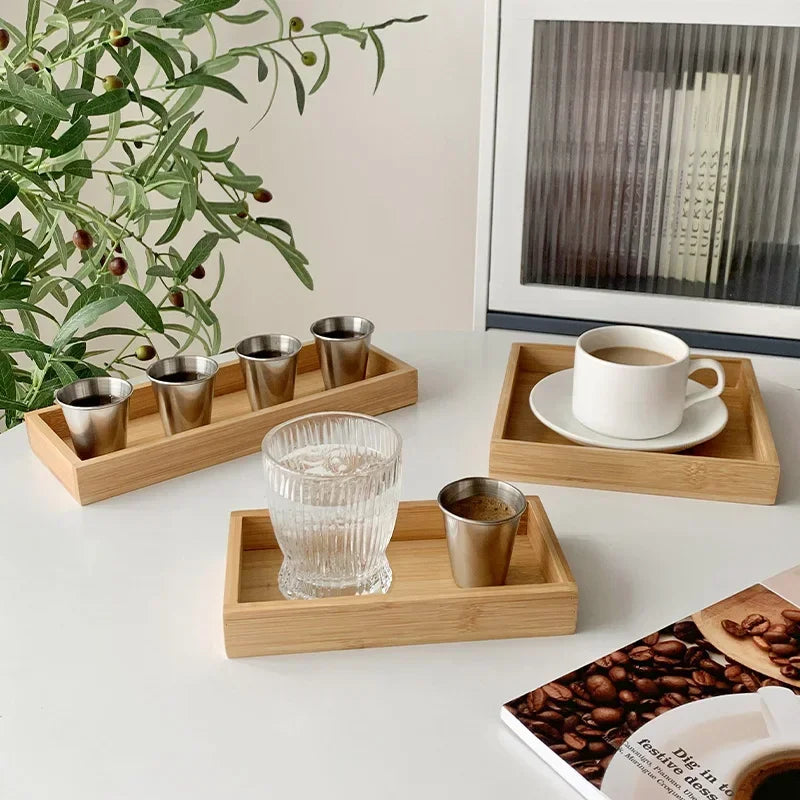 Rectangular WOOD Tea Tray Wooden Serving Tray Plate Fruit Bread Food Storage Tray Tableware Stand Home Kitchen Supplies